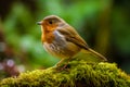 close up of outdoor european robin bird