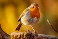 close up of outdoor european robin bird