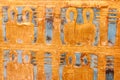 Close-up of outer golden shrine of famous Egyptian pharaoh Tutankhamun`s burial chamber Royalty Free Stock Photo