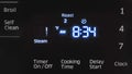 Close up of oven display flickering, control panel blinking. Electricity problem Royalty Free Stock Photo