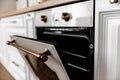 close up oven with golden details. High quality beautiful photo concept Royalty Free Stock Photo