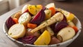 Colorful Roasted Root Vegetables in Bowl Royalty Free Stock Photo