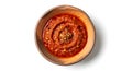 Fiery red dipping sauce topped with cumin seeds Royalty Free Stock Photo