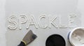 Spackle Applied to a Surface with Tools and Container Royalty Free Stock Photo