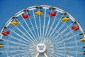 Close up at Pacific Park ferris wheel, Santa Monica Pier.