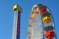 Close up at Pacific Park ferris wheel, Santa Monica Pier.