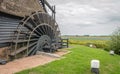 Close-up of the paddlewheel of a historic Dutch polder windmill