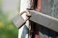 A close up of padlock on door Royalty Free Stock Photo