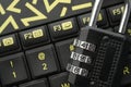 Close up of padlock keyboard. the concept of security and privacy Royalty Free Stock Photo