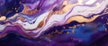 Close up of a painting with purple and gold marble pattern