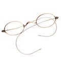 Close-up of a pair of eyeglasses with round frame