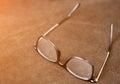 A close up of a pair of glasses on a table