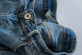 Close-up of a pair of jeans with the word Royalty Free Stock Photo