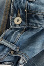 Close-up of a pair of jeans with the word Royalty Free Stock Photo