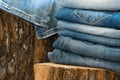 Close-up of a pairs of jeans