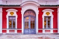 Close-up of palace entrance. Entranceway to the Kadriorg Palace. Royalty Free Stock Photo