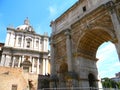 A close up at the palatine hill and roman forum in Rome