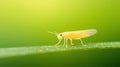 A Close up of a Pale Yellow Insect on a Leaf Royalty Free Stock Photo