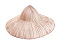 Palm peasant hats isolated on white background with clipping path ,traditional thai handcraft natural patterns made from dried Royalty Free Stock Photo