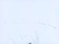 Name written in snow ground