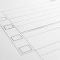Close-up of a paper form with a grid layout. It features a series of empty checkboxes Royalty Free Stock Photo