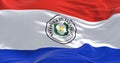 Close up of Paraguay flag waving