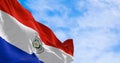 Close up of Paraguay flag waving