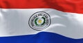 Close up of Paraguay flag waving