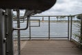 Close up of a park handrail bridge during the day time.