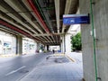 Close up parking car sign and pattern pipe line Royalty Free Stock Photo