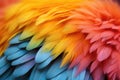 Close up of parrot feathers. ai generated Royalty Free Stock Photo