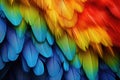 Close up of parrot feathers. ai generated Royalty Free Stock Photo