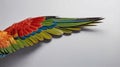 Photorealistic image of a parrot wings tucked on white background Royalty Free Stock Photo