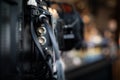 Close up part of detail video camera, behind the scenes - Image Royalty Free Stock Photo