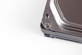 Close up part of hard disk`s mechanism hardware Royalty Free Stock Photo