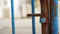 Close up of part of the rusty iron gate Royalty Free Stock Photo