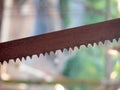 a part of saw blade teeth Royalty Free Stock Photo