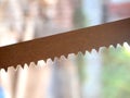 part of saw blade teeth Royalty Free Stock Photo