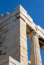 Close up of parthenon columns of acropolis of athens