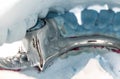 Close up partial denture on a plaster mold Royalty Free Stock Photo