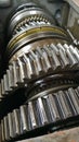 Close up of parts of automotive gearbox Royalty Free Stock Photo