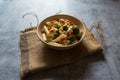 Close up of pasta with vegetables and herbs Royalty Free Stock Photo