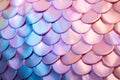 Close up of pastel colored textile fish scales fabric