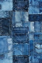 Close up of a patchwork piece of denim. Perfect for fashion design projects Royalty Free Stock Photo