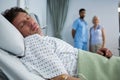 Close-up of patient sleeping on bed Royalty Free Stock Photo