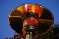 Close up of a patio heater.