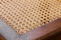 Close up of the pattern formed by open weave rattan cane