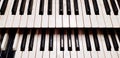 Close up pattern of old or dirty piano keyboard for background Royalty Free Stock Photo