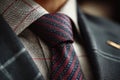 Close-up of a patterned tie knot, showcasing elegance and style Royalty Free Stock Photo