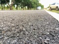 Close up of Paved roads and runways, background garden